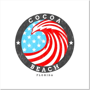 Cocoa Beach, FL Summertime Patriotic 4th Pride Surfing Posters and Art